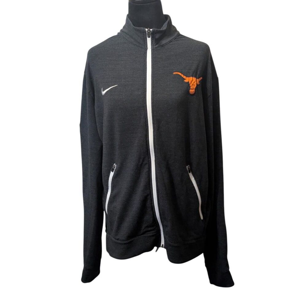 Nike Dri-Fit Texas Longhorns Full Zip Jacket Heather Charcoal Large